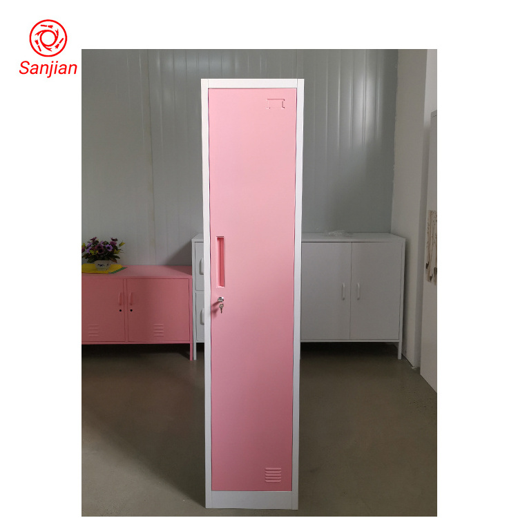 Modern European home furniture vertical pink 1/2/3/4/5 door gym clothes storage smart key metal steel locker