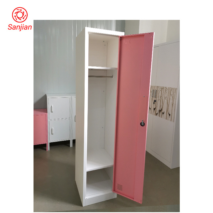 Modern European home furniture vertical pink 1/2/3/4/5 door gym clothes storage smart key metal steel locker