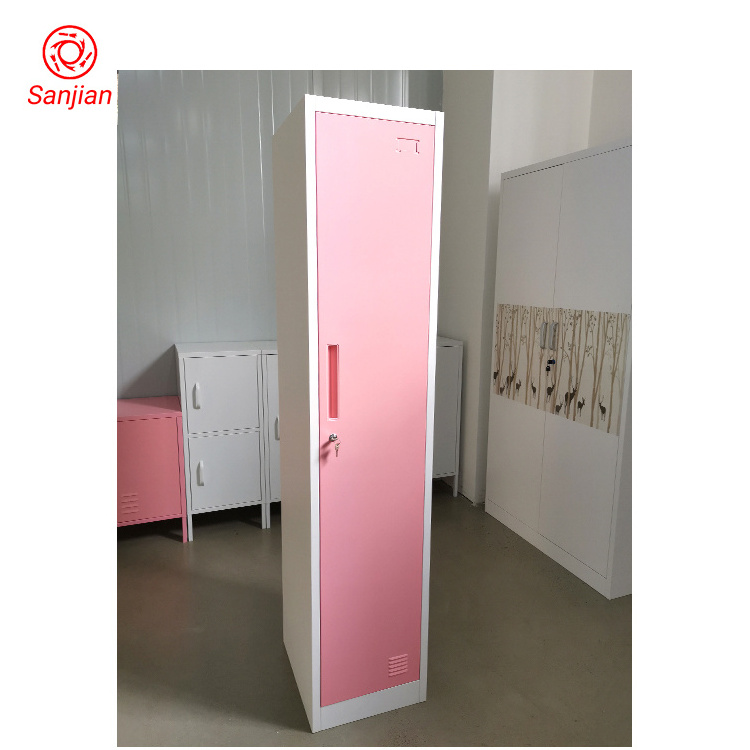 Modern European home furniture vertical pink 1/2/3/4/5 door gym clothes storage smart key metal steel locker