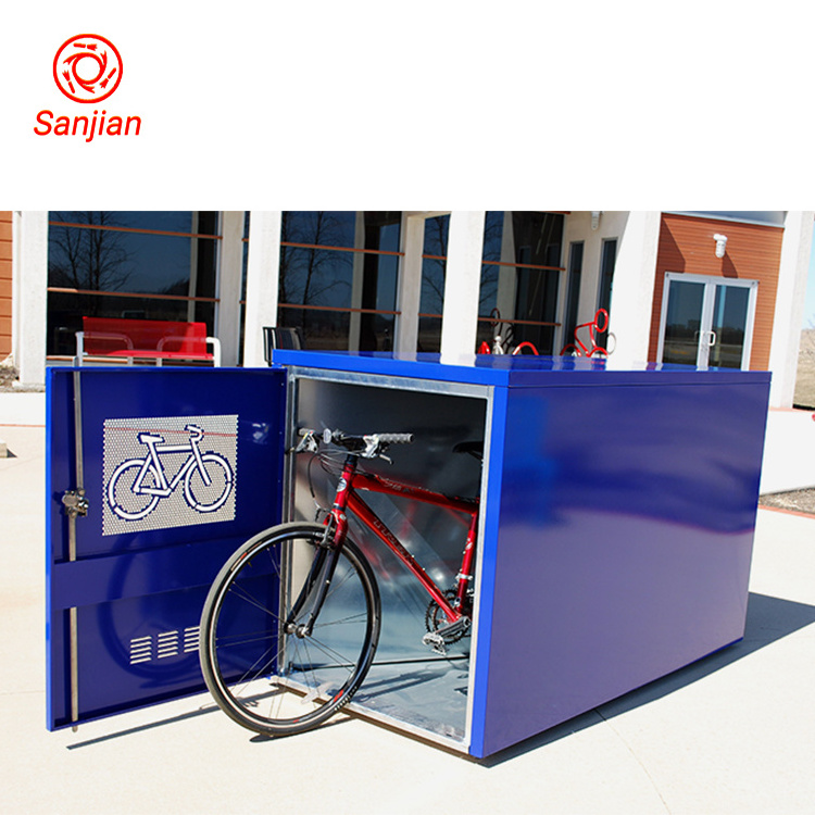 Good service outdoor furniture waterproof steel tool bike storage locker parking place metal bicycle storage cabinet