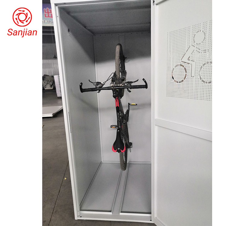 Good service outdoor furniture waterproof steel tool bike storage locker parking place metal bicycle storage cabinet