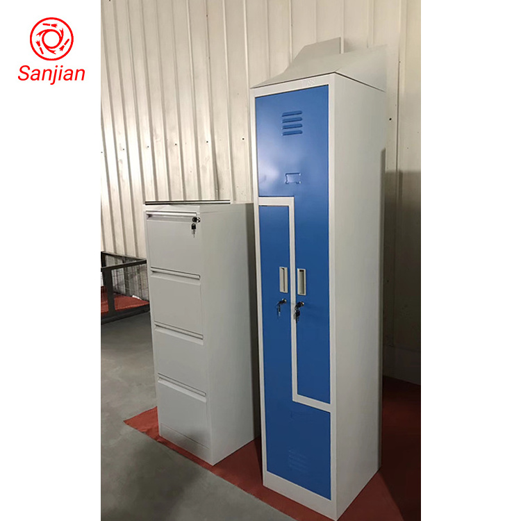 KD Gym School dormitory office 2 Person Locker Z/L Shape door with Slope top closet storage clothes steel vertical locker