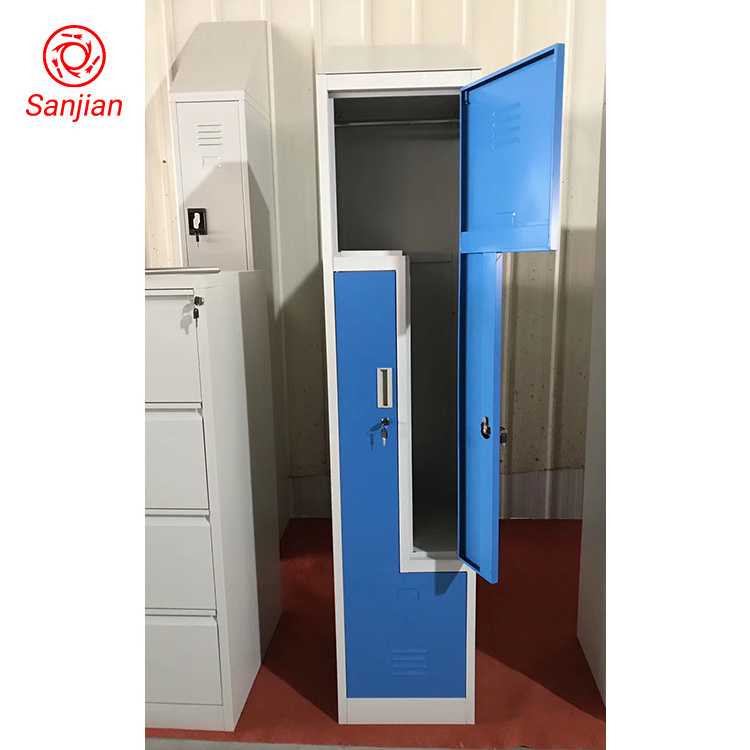 KD Gym School dormitory office 2 Person Locker Z/L Shape door with Slope top closet storage clothes steel vertical locker