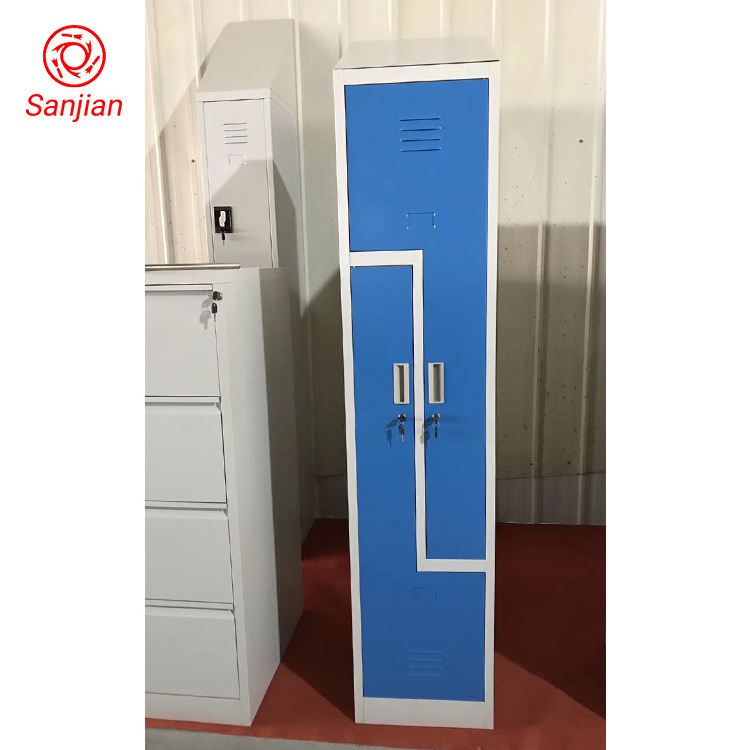 KD Gym School dormitory office 2 Person Locker Z/L Shape door with Slope top closet storage clothes steel vertical locker