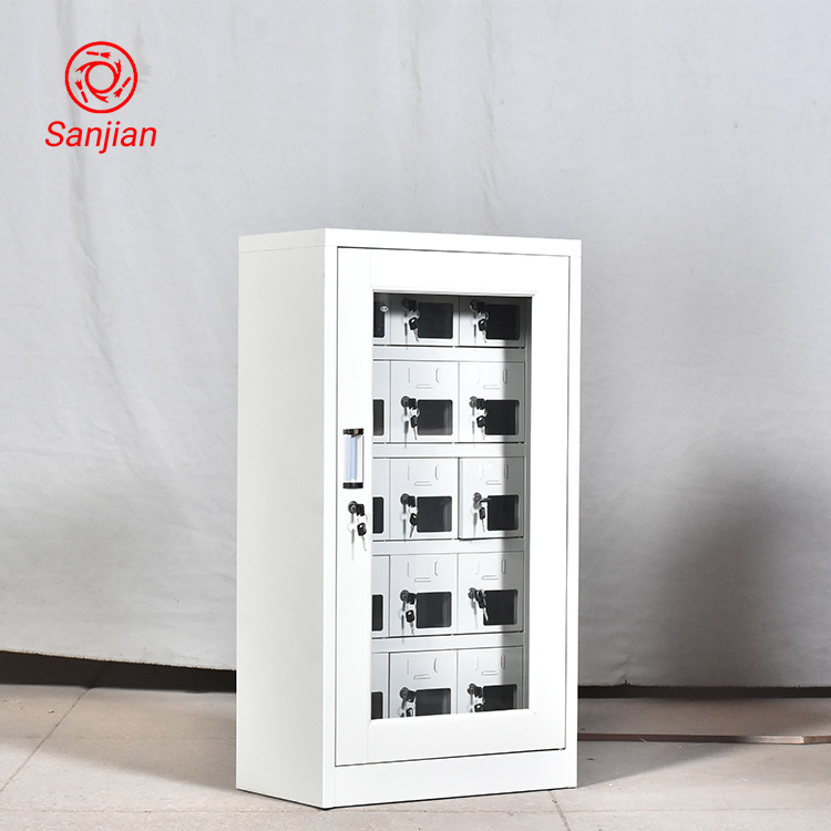 Sanjian Steel Phone charge Locker 15 doors Safe Cell Phone Storage Cabinet Metal Electric Public Charging Station Locker