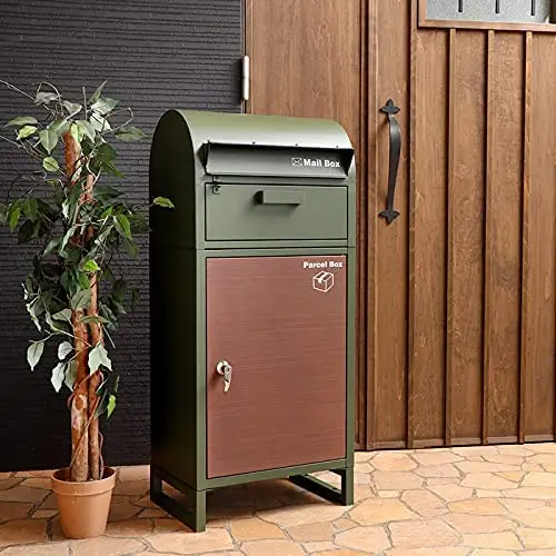 Modern Metal Key Box Wall Mounted Outdoor Garden Steel Mailbox Letter Box Parcel Locker