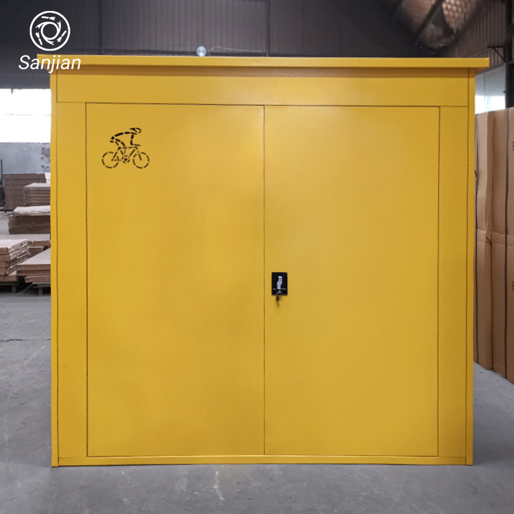 Outdoor furniture waterproof iron bike locker swing door metal bike storage locker cabinet steel bicycle storage locker