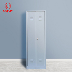 Sanjian factory customized swing door grey cleaning stuff broom closet storage metal cabinet locker with adjustable shelves