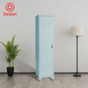 SANJIAN vertical single door tall thin steel storage lockers metal cabinet with clothes rail and shelves customized