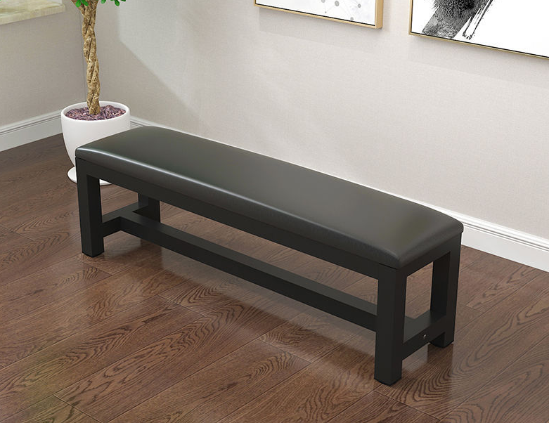 Changing room with soft pad cushion long bench chair with metal shoe shelf chair rest bench seat