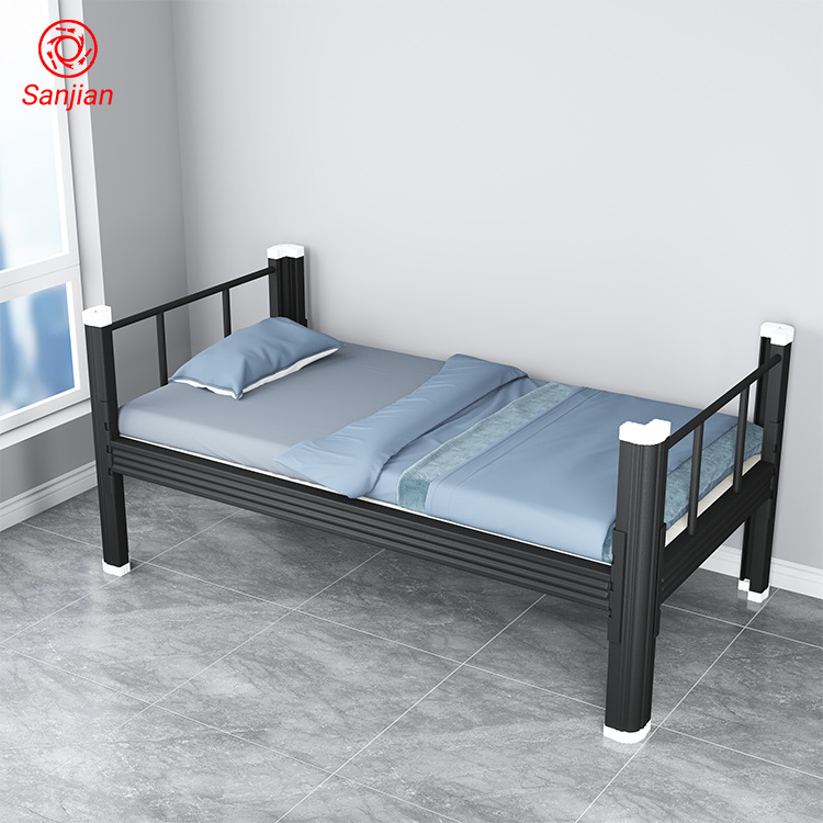 Wholesales Knock Down Structure Space Saving Hotel House Apartment Dormitory Heavy Duty Metal Steel Single Bed Frame