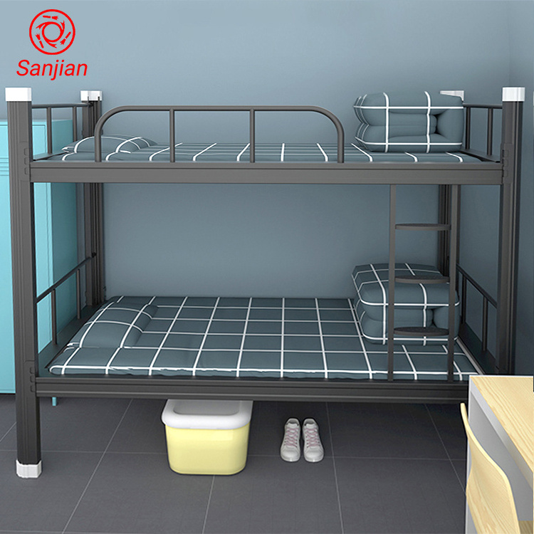 Luoyang Sanjian Steel bunk bed prices for adults students metal frame iron steel apartment twin double bunk bed