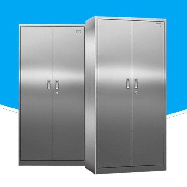 2 swing glass door hospital stainless steel file cabinet