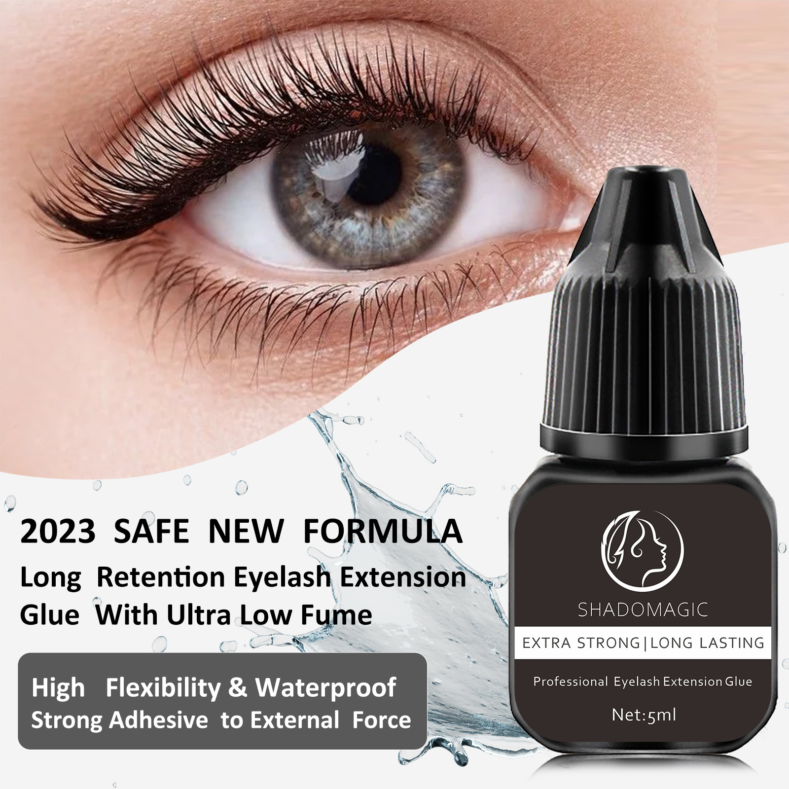 Super Strong Eyelash Glue Eyelash Grafting Glue Low Sensitivity Tasteless Eyelash Glue Black