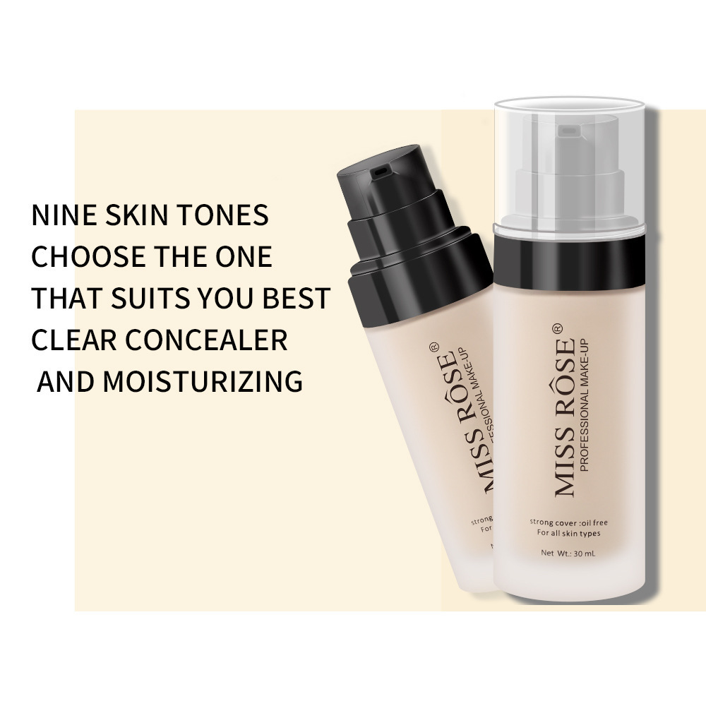 Natural Light Breathable Matte Foundation Waterproof Concealer for Spots Fine Lines Brightening Liquid Foundation