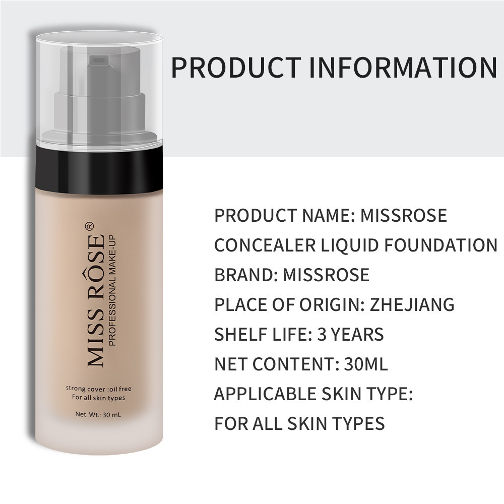 Natural Light Breathable Matte Foundation Waterproof Concealer for Spots Fine Lines Brightening Liquid Foundation