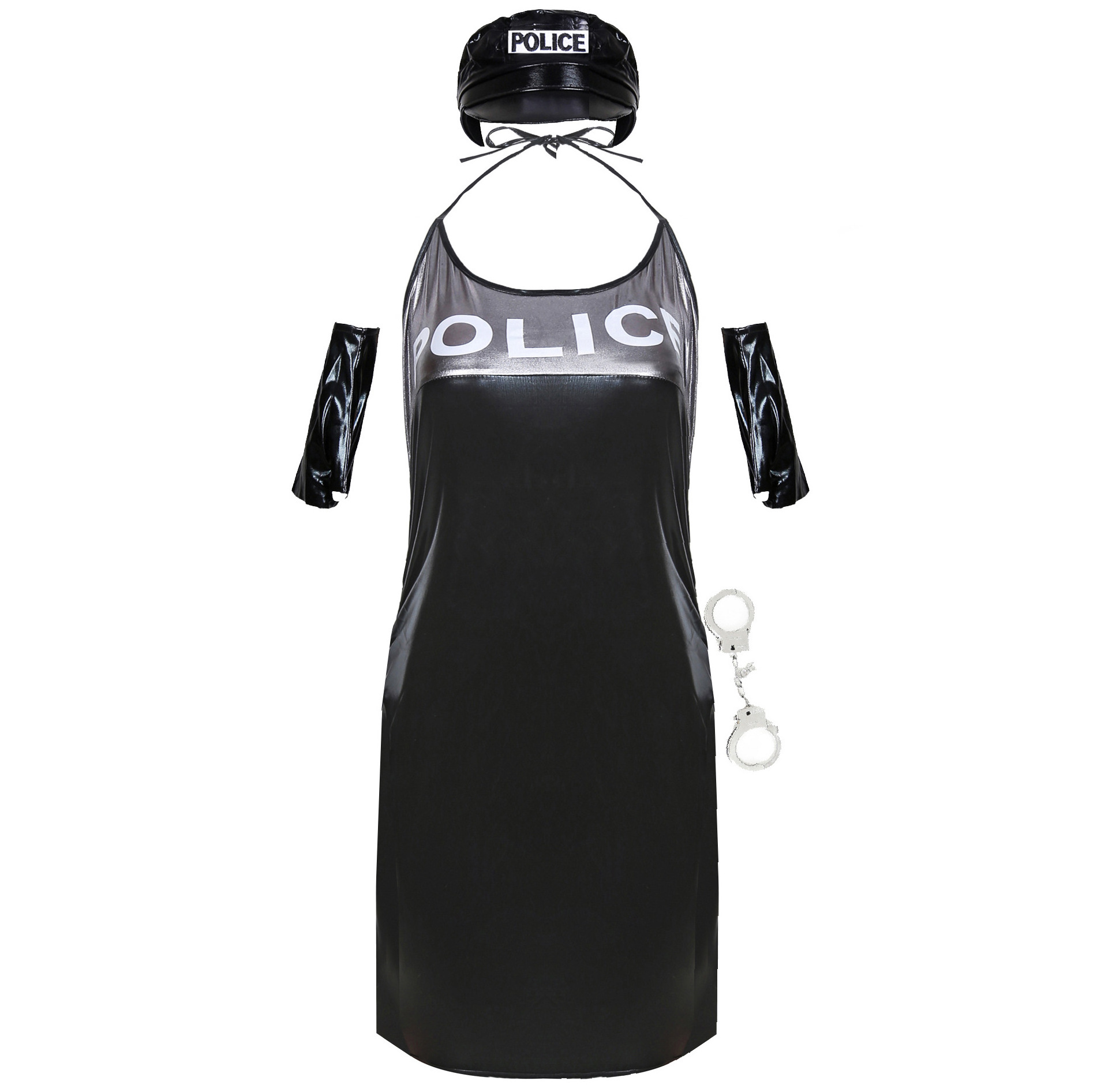 Wholesale Sexy Women's Night Club PU leather Erotic Police Cosplay Costume Sexy Lingerie