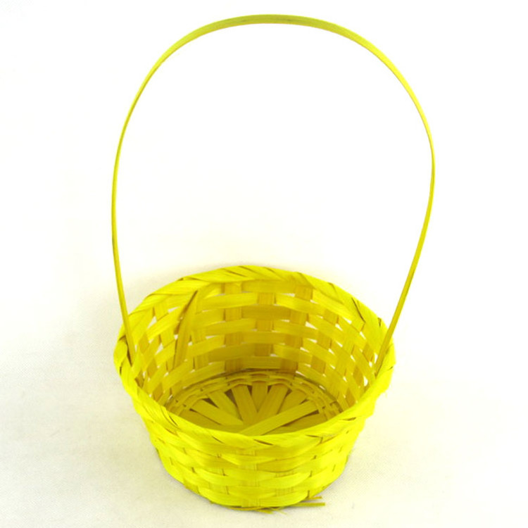 Wholesale China Cheap Mini Storage Tray Flower Decorative Basket Bamboo Egg Easter Baskets With Handle