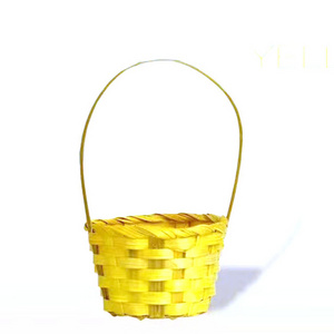 Wholesale China Cheap Mini Storage Tray Flower Decorative Basket Bamboo Egg Easter Baskets With Handle