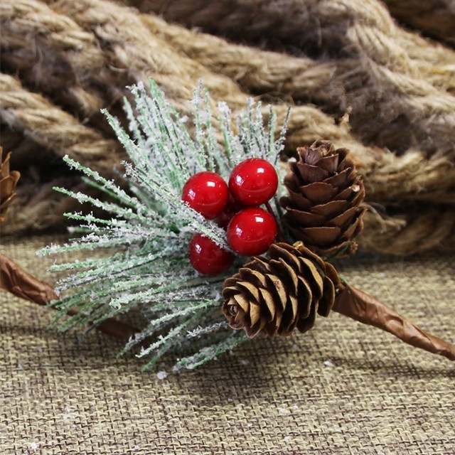 Christmas Decorations Artificial pinecone berries Christmas gift box Decorations Christmas snow spray  needle accessories