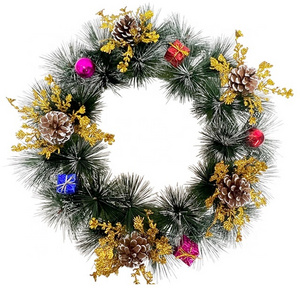 Christmas wreath decoration garland flowers Christmas garland with pine cones for home wall decor Christmas wreath garland