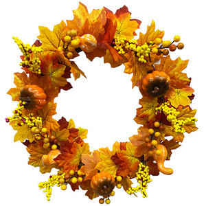 Wholesale artificial thanksgiving outdoor fall wreath harvest Autumn Branches Harvest Pumpkin Maple Leaf Picks decoration