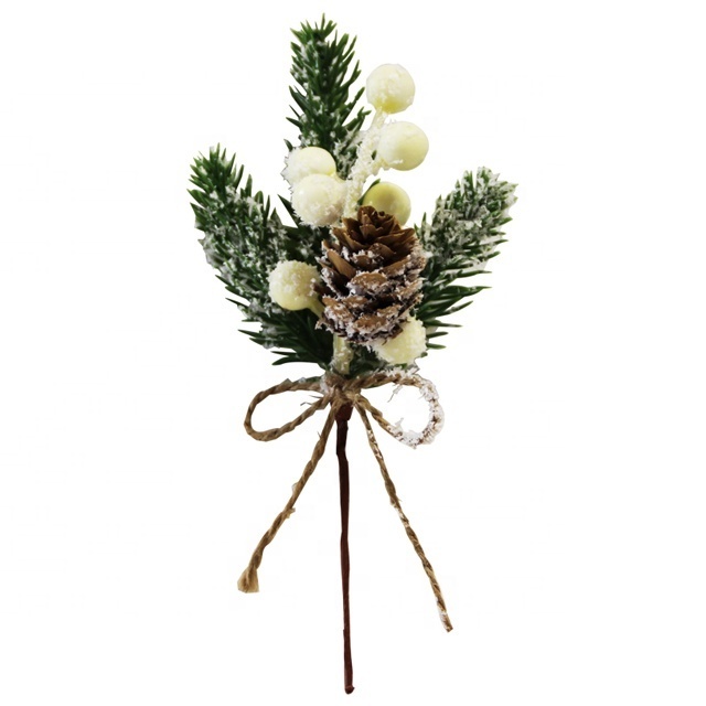 Artificial Christmas Spray snow branches Spray Snow red Berry Pine branches holly branches for holiday decorations