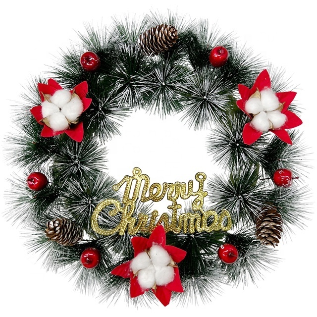 Christmas wreath decoration garland flowers Christmas garland with pine cones for home wall decor Christmas wreath garland