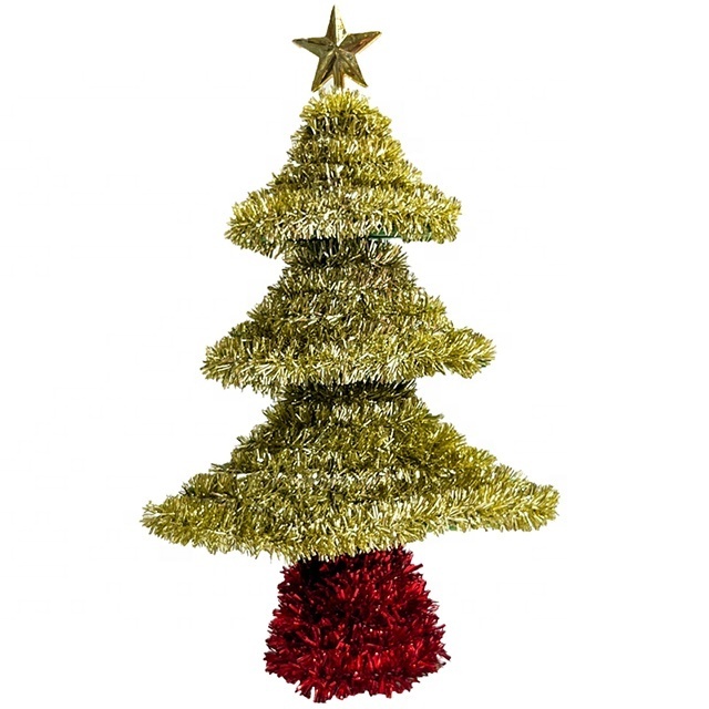 New Design Party Festival Tinsel Christmas accessory Christmas Tree Ornament Plastic Frame Santa Hat Tinsel Hanging Decorations