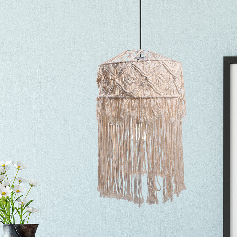 Modern Ceiling Light Covers  Handmade Woven Boho Hanging Lampshade For Home Decoration