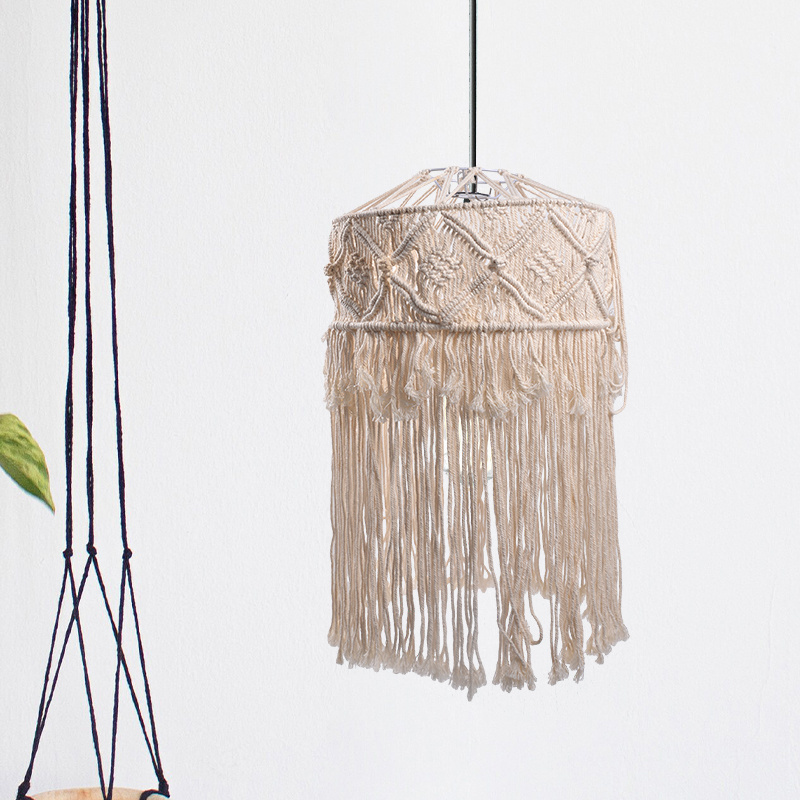 Modern Ceiling Light Covers  Handmade Woven Boho Hanging Lampshade For Home Decoration