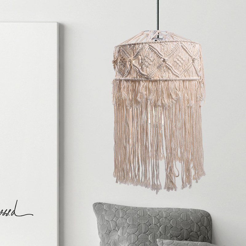 Modern Ceiling Light Covers  Handmade Woven Boho Hanging Lampshade For Home Decoration