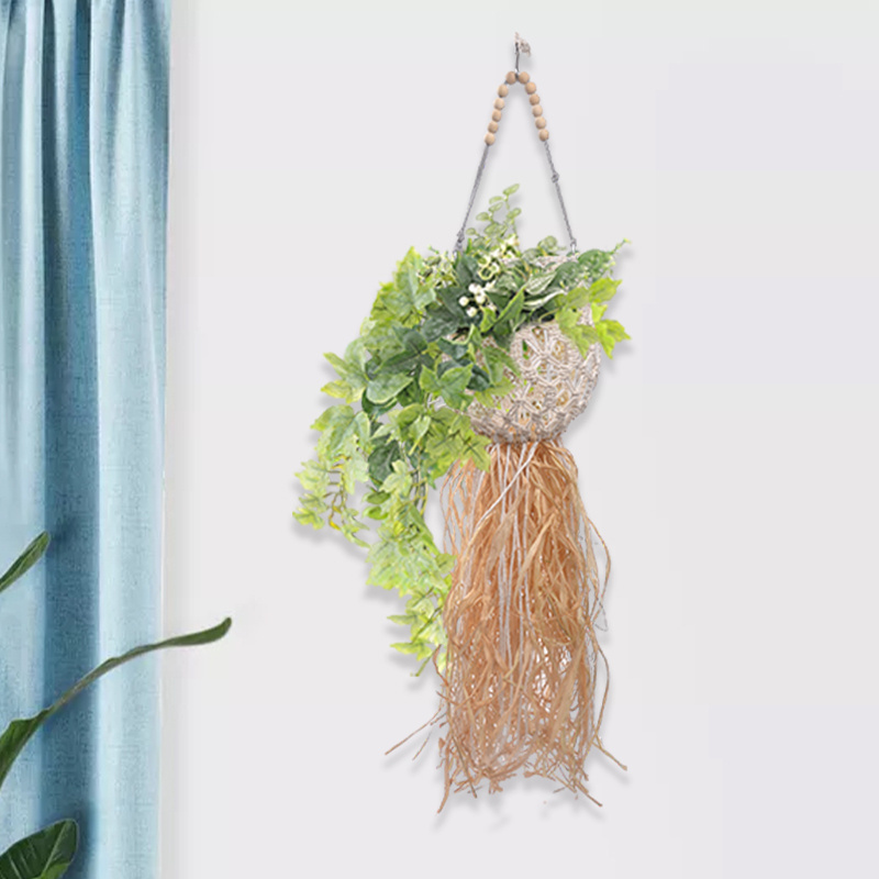 High Quality Boho Home Macrame Plant Hangers Indoor Hanging Macrame Planters Basket With Hooks Flower Pots Plant Hanger