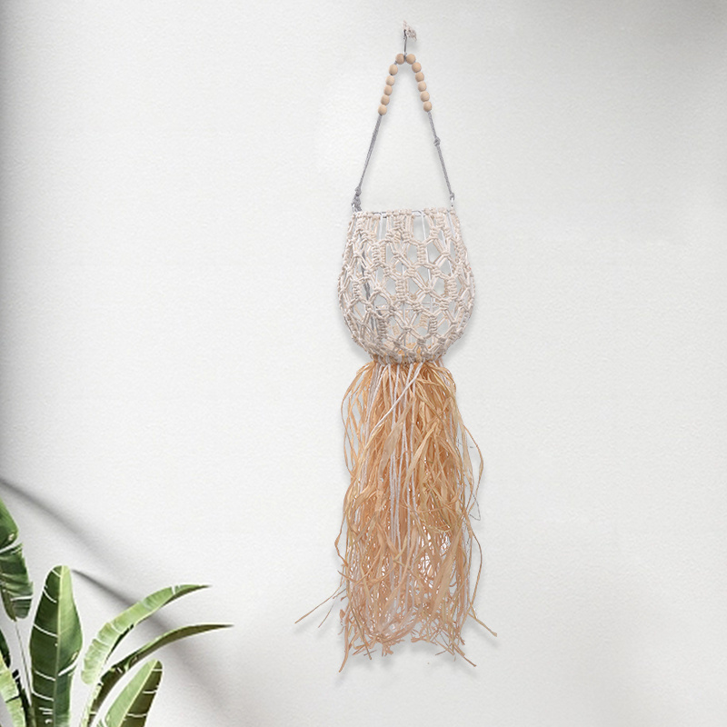 Macrame Plant Hangers Indoor Different Size Hanging Planter Basket Flower Pot Holder With Beads Hand-Woven Flower Pot Holders