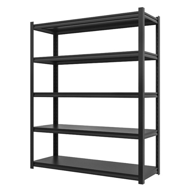 Heavy duty 5 tier rack black metal high density shelving shelf boltless metal shelf estante de metal negro