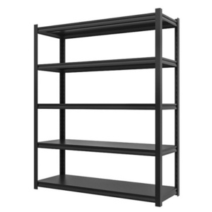 Heavy duty 5 tier rack black metal high density shelving shelf boltless metal shelf estante de metal negro