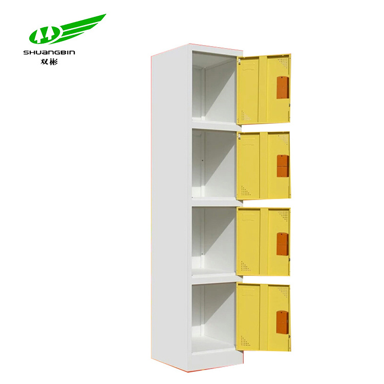 4 door steel metal locker for gym or swimming pool/cheap wardrobe clothes cabinet for changing room