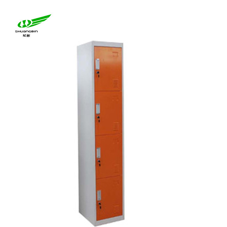 4 door steel metal locker for gym or swimming pool/cheap wardrobe clothes cabinet for changing room