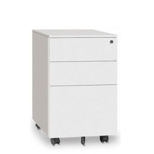 Steel 3-drawer mobile cabinet metal mobile small steel filing cabinet steel 3-drawer mobile cabinet white color