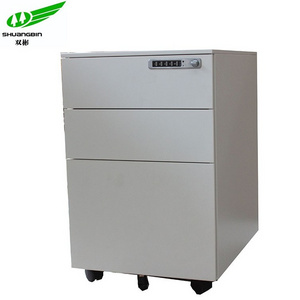 Wholesale cheap office file cabinet Metal white 3 drawer mobile pedestal  cabinet with digital lock