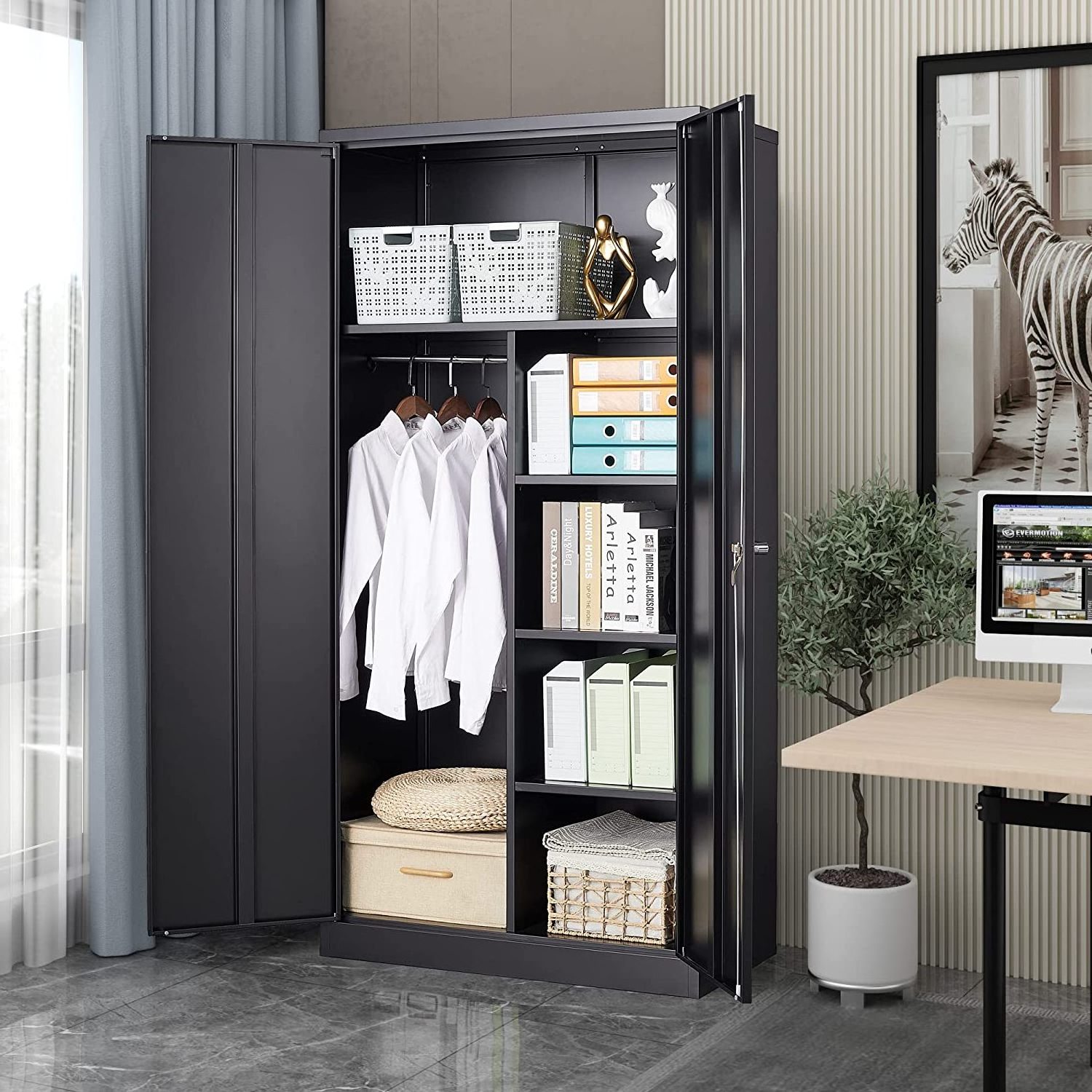 Two doors steel cabinet clothes locker metal locker wardrobe and cabinets metal cabinet locker for students