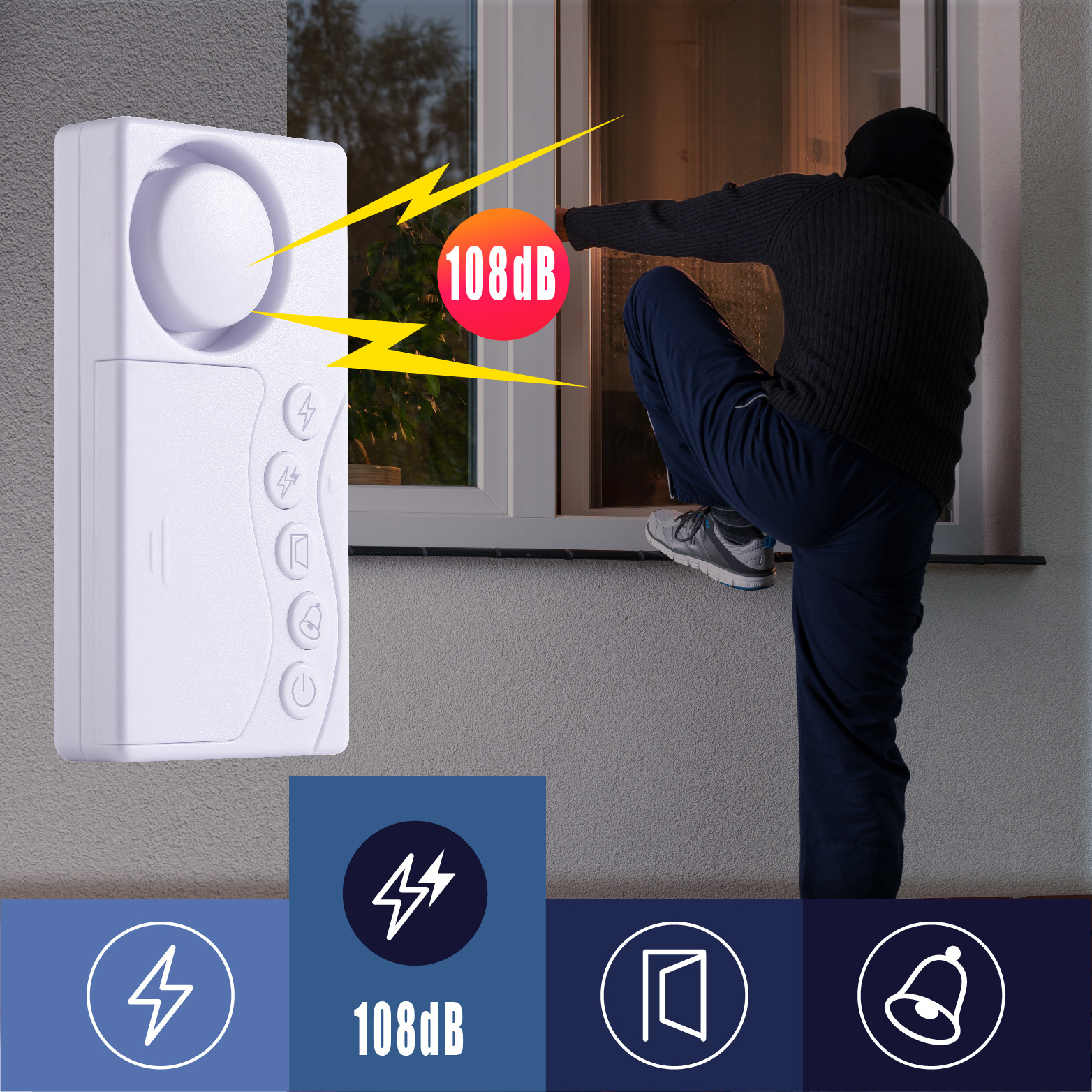 108dB Time-delayed Door Reminder Magnetic Sensor Personal Door and Window Anti-thief Securirty Alarm Burglar Alarm system