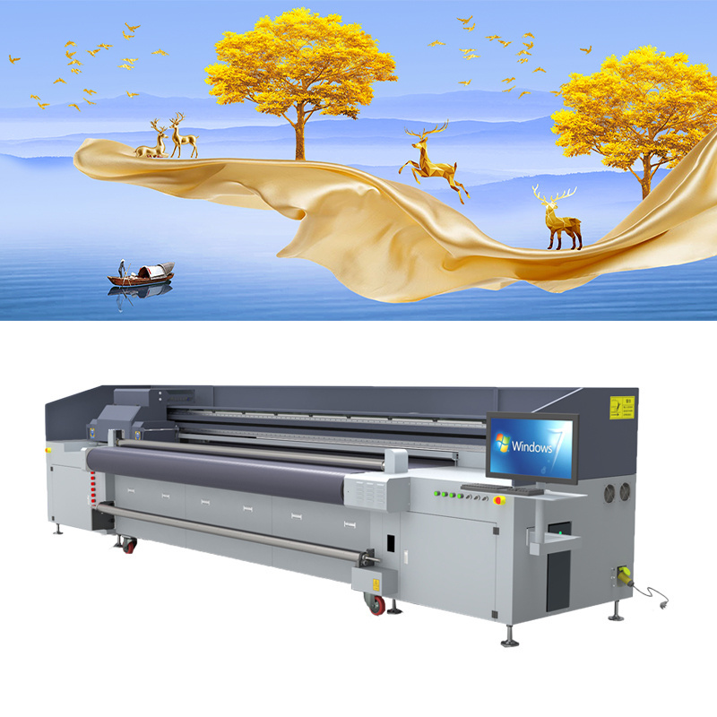 Ntek multicolor digital  printer Large outdoor Poster printing machine 3D UV Hybrid roll to roll printer