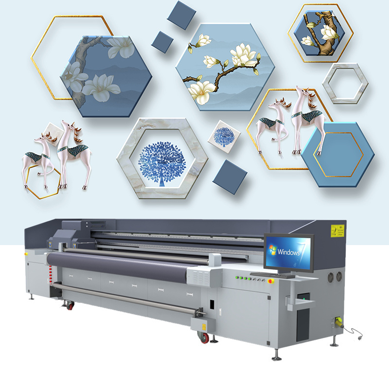 NTEK high speed uv hybrid printer canvas wallpaper printing machine price