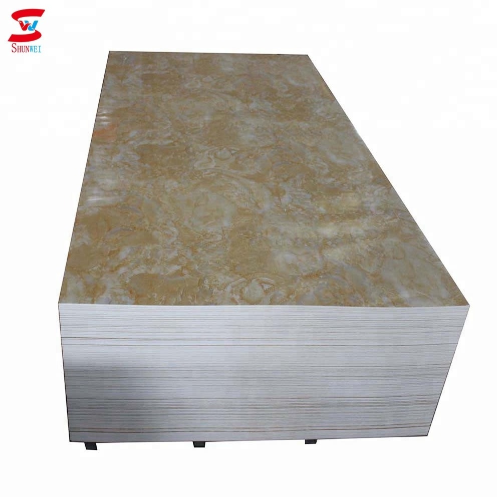 hot stamping waterproof imitation marble pvc sheet / wall panel price