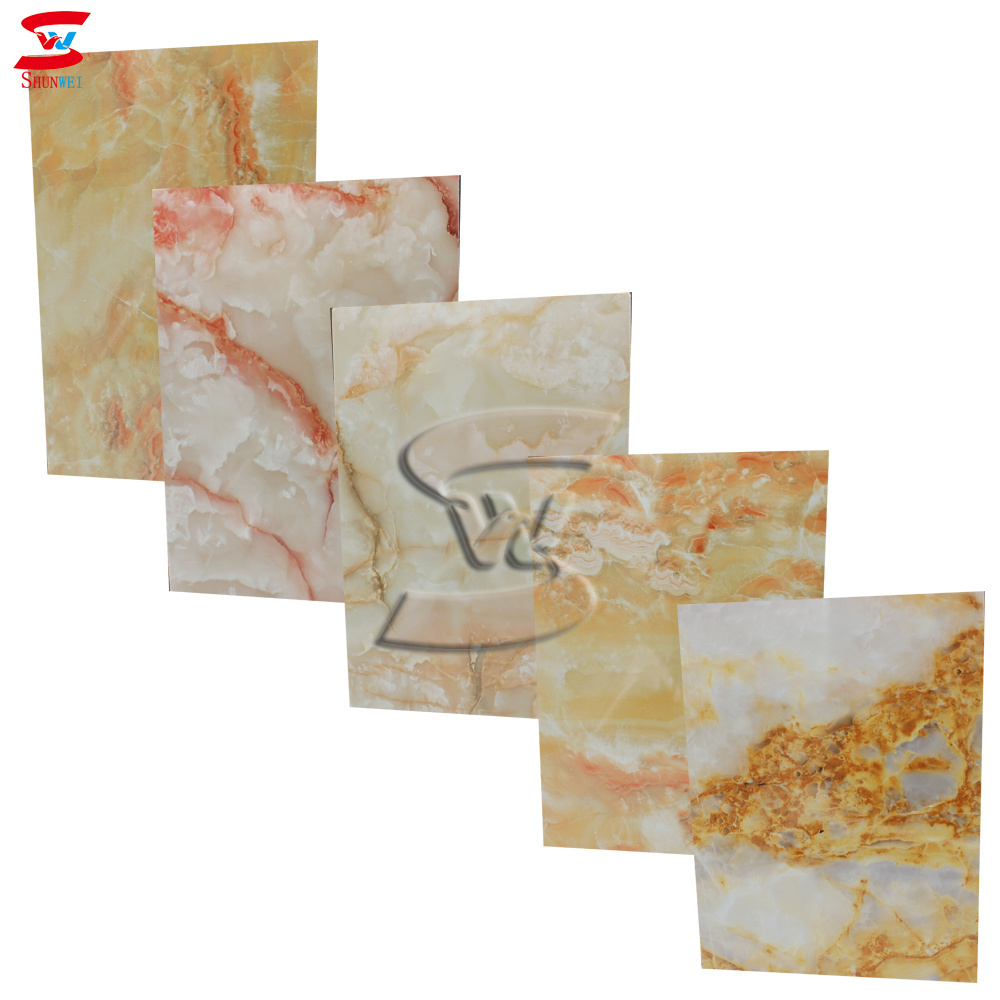 waterproof decoration material marble and wood panel pvc / garage wall panel price