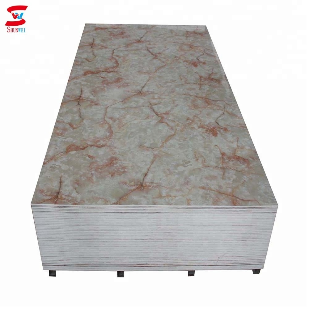 hot stamping waterproof imitation marble pvc sheet / wall panel price