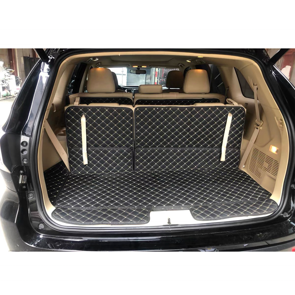 Car Trunk Mats Cargo Liner for Toyota Highlander Boot Mat Rug Carpet Cover Accessories Protector interior