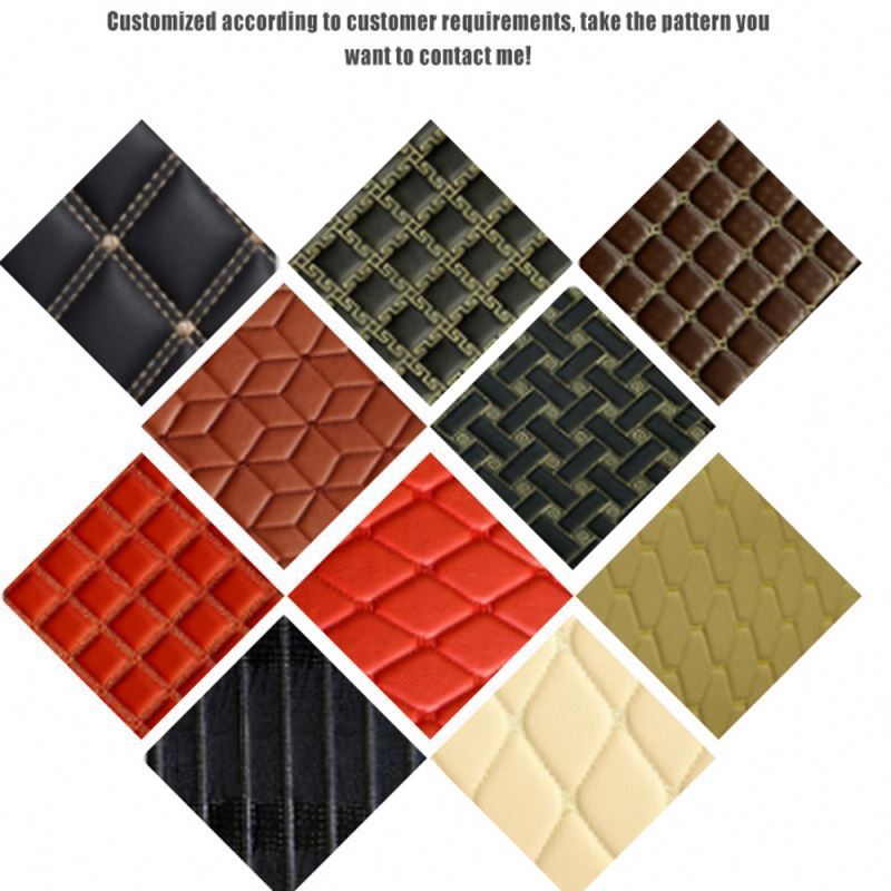 Embroidery Quilted Pvc Leather XPE Car Mat Materials in Roll Customized 5D EVA Car Carpet Materials Roll Seat Cover Materials