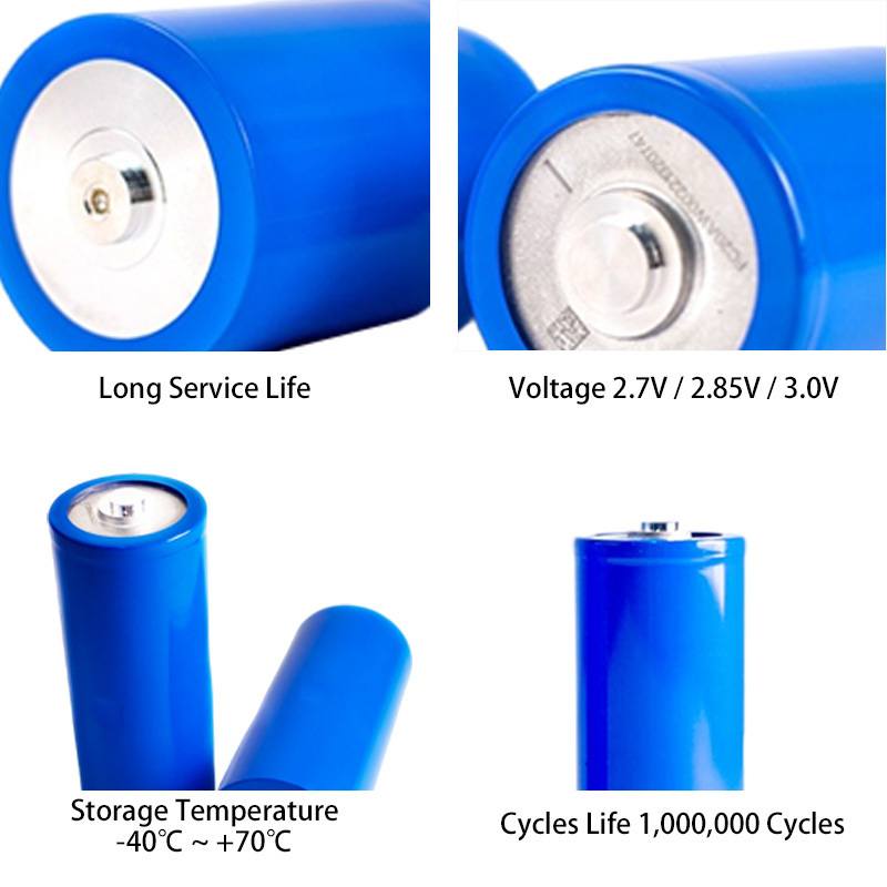 2000 Cycle Life super capacitor battery 2.7v 2000F capacitor 2.7V supercapacitor packs for Solar